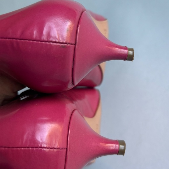 Coach Pink Patent Leather Bow Point Toe Heels size 7.5 - Picture 12 of 12